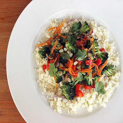 Cauliflower Rice Stir-Fry in coconut oil