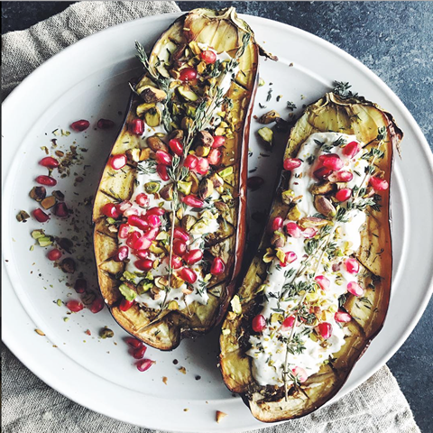 New! Festive roasted eggplant