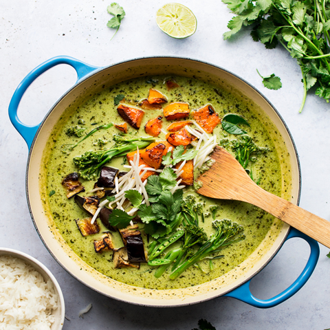 Vegan Thai green curry Soup