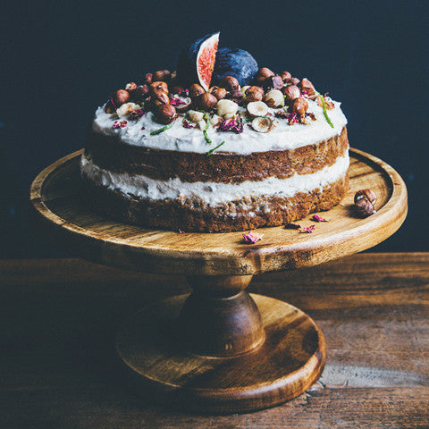 New! Rose, lime & chai cake with banana and hazelnuts